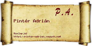 Pintér Adrián névjegykártya